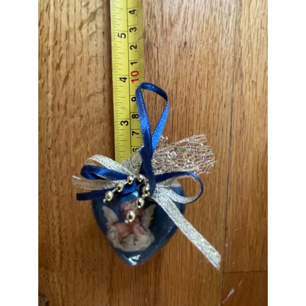 Vintage Giftco Victorian Angel Decoupage Christmas Ornaments Set of 3